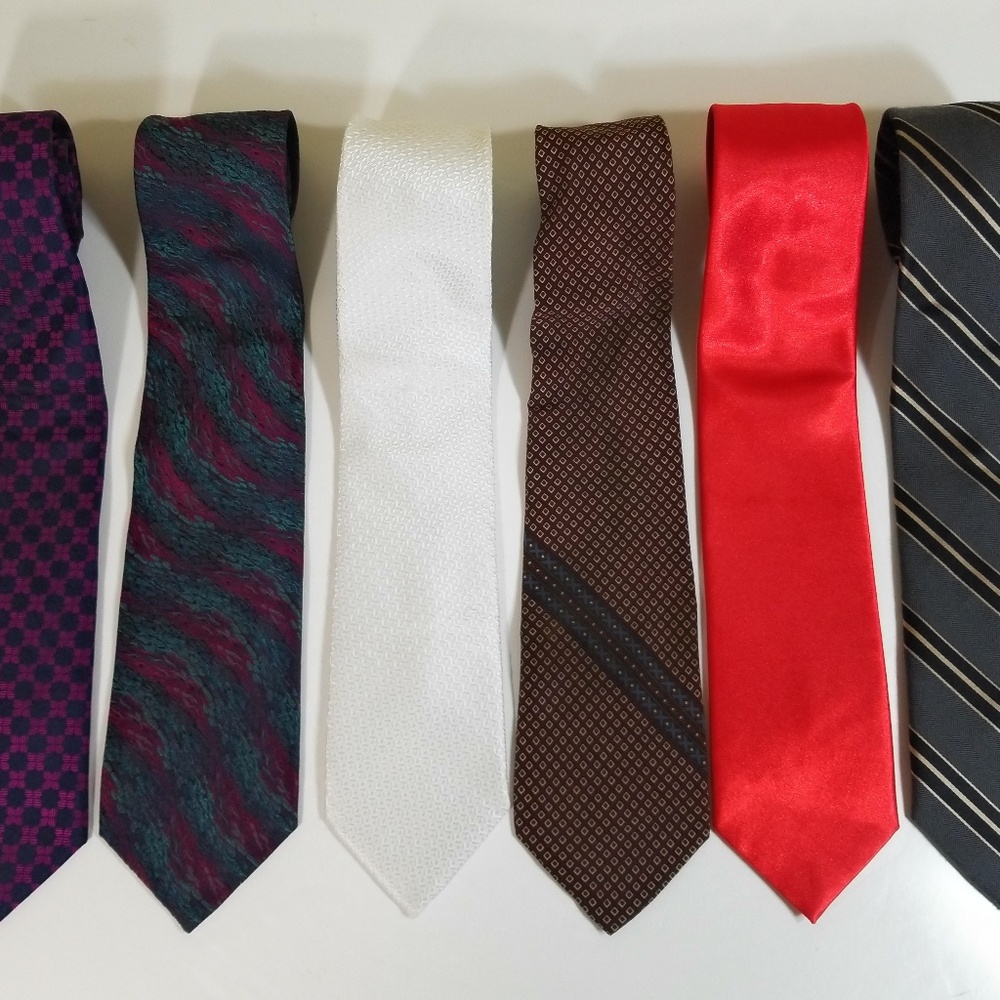 Lot of 6 Assorted Designer Necktie Men Skinny Tie